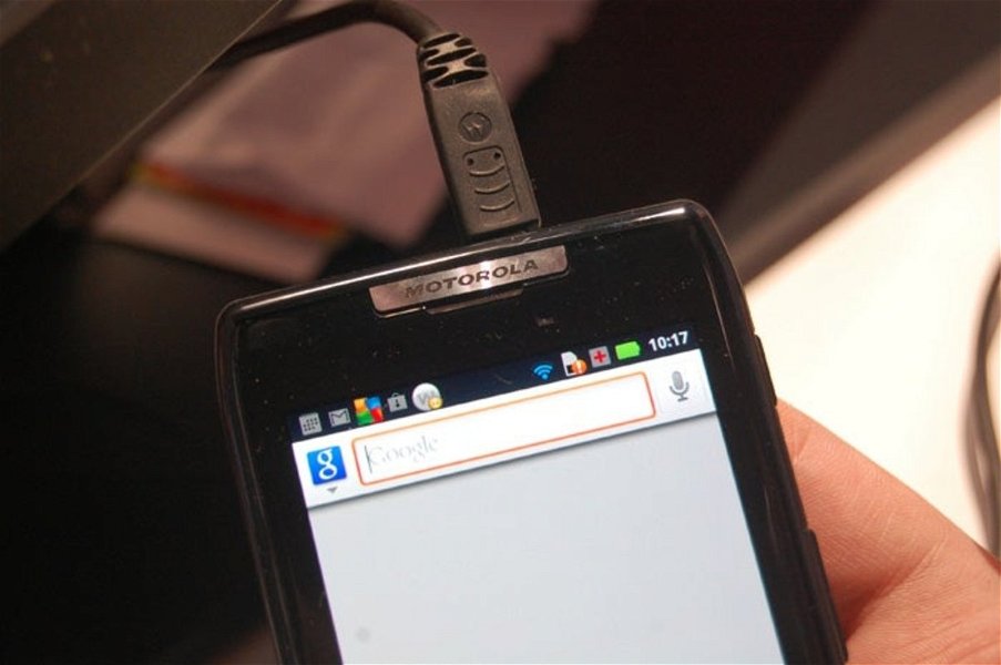 Foto detalle del Motorola Razr parte superior