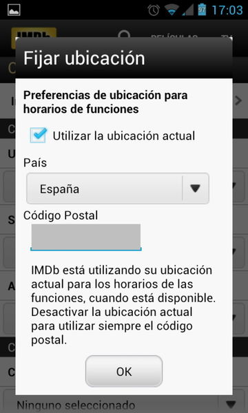 IMDb smartphone ubicación