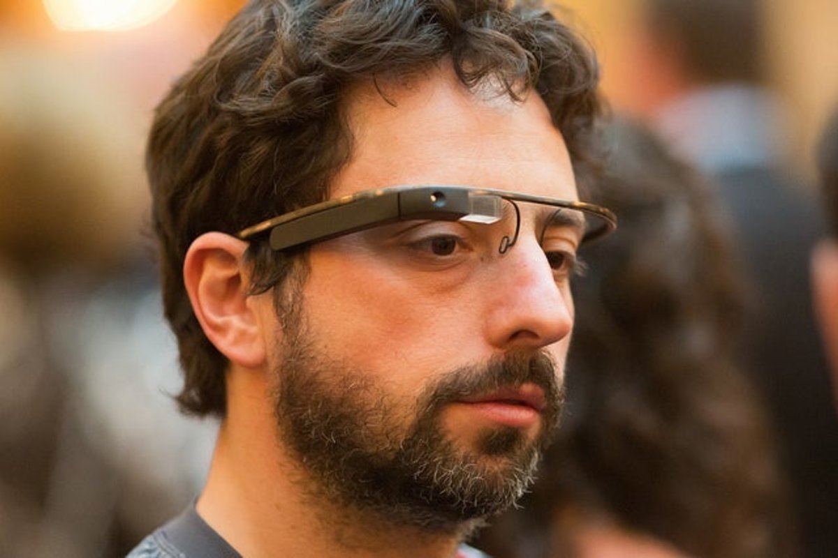 Imagen de Sergei Brin con las gafas de Google project Glass