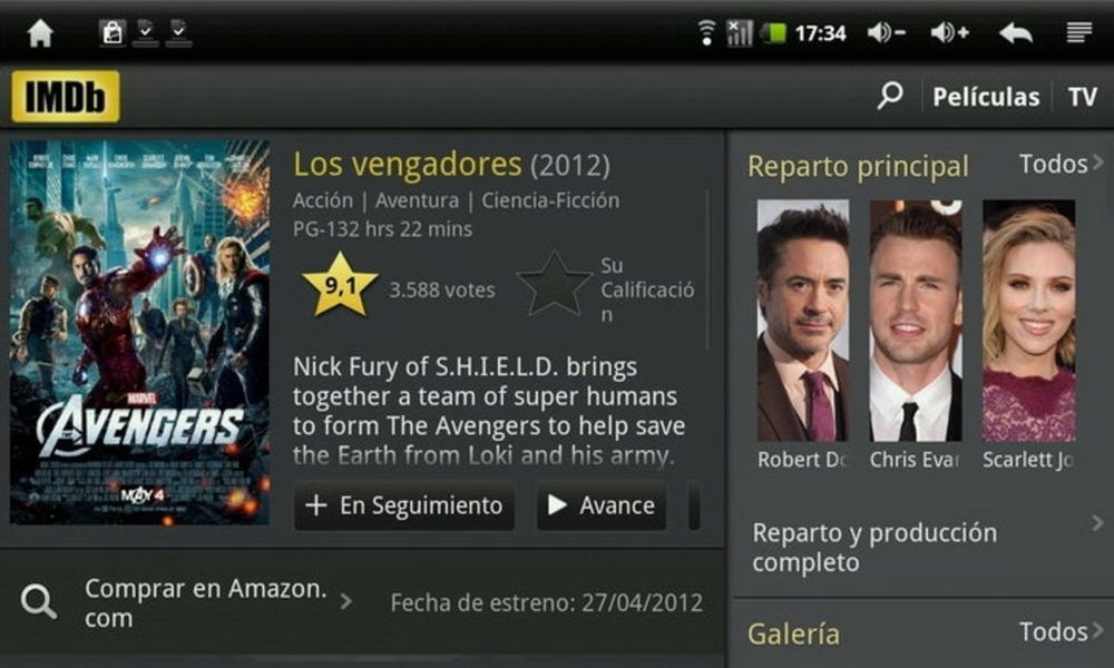 IMDb tablet información