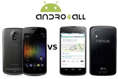 Samsung Galaxy Nexus vs Google Nexus 4, comparativa en vídeo Samsung Galaxy Nexus vs Google Nexus 4, comparativa en vídeo