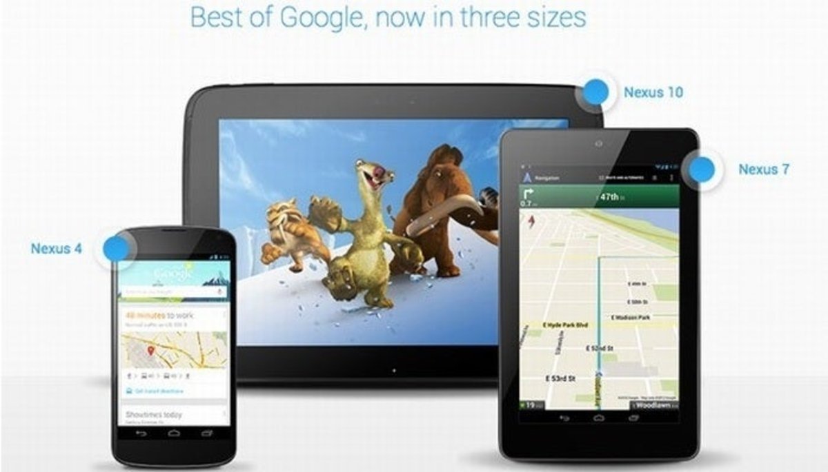 Fotomontaje de la gama Nexus 2012 de Google