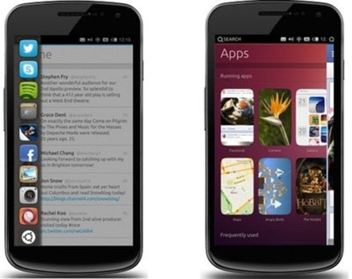 Apps y barra lateral de ubuntu phone