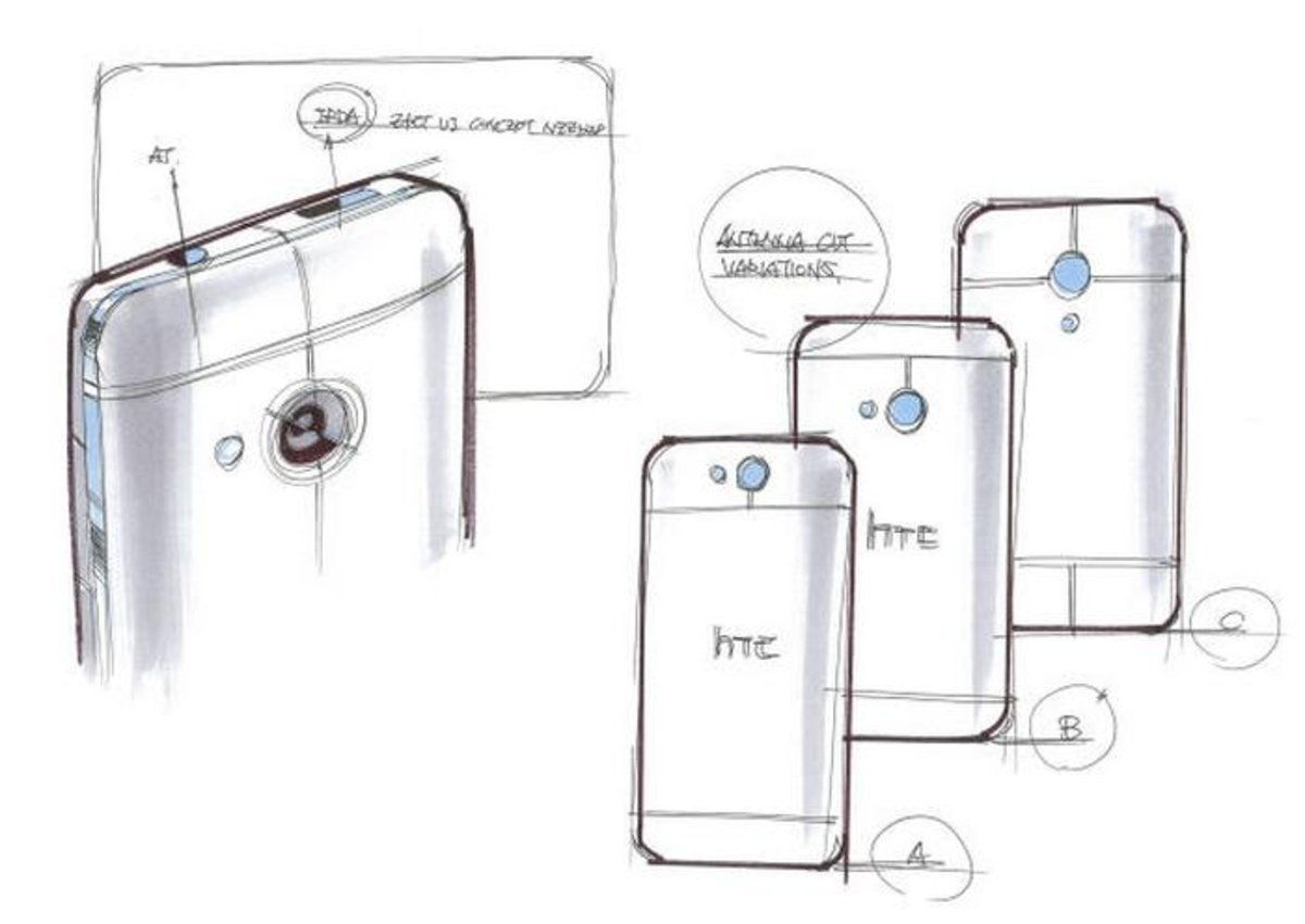 Boceto de la parte trasera del HTC One