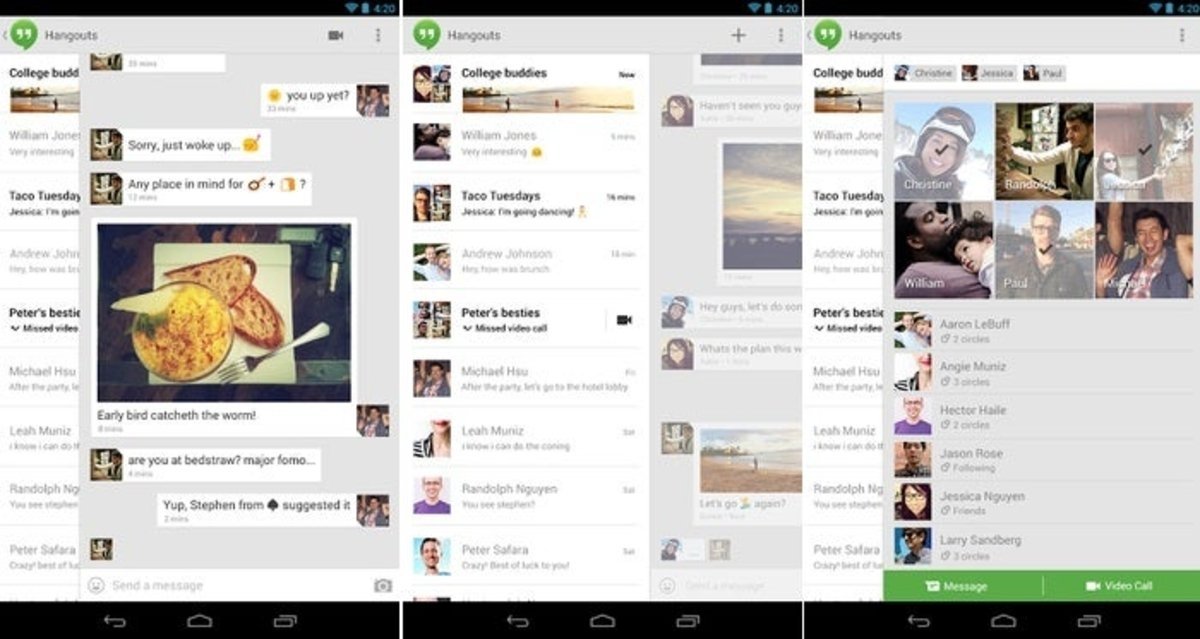 Hangouts de Google en Android