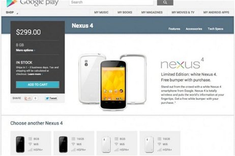 El Google Nexus 4 blanco ya está disponible para comprar, pero solo en Estados Unidos