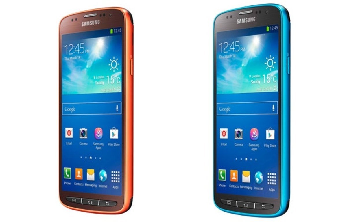 Diferentes colores disponibles, ademas del negro, del Samsung Galaxy S4 Active