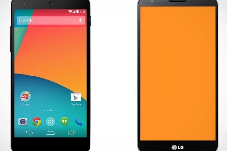 Comparativa del tamaño de las pantallas del LG G2 y del Google Nexus 5