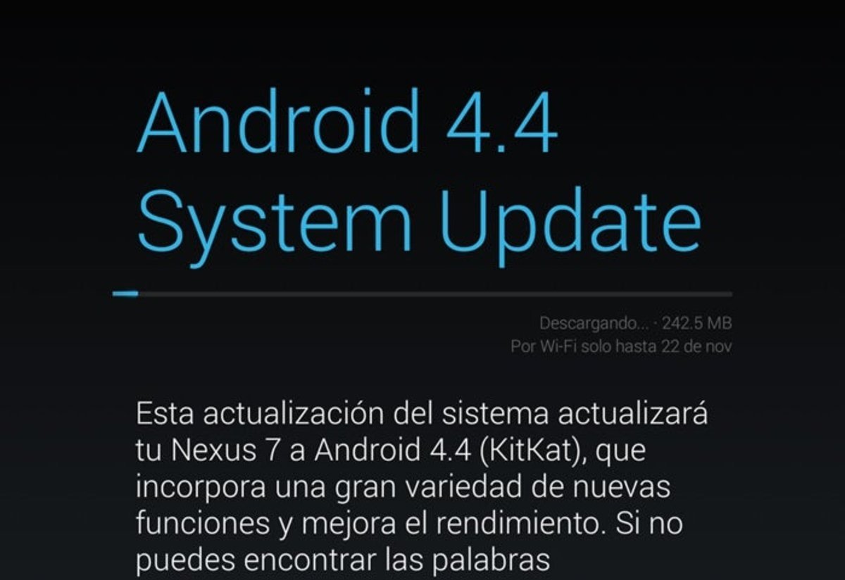 Actualización 4.4 Nexus 7