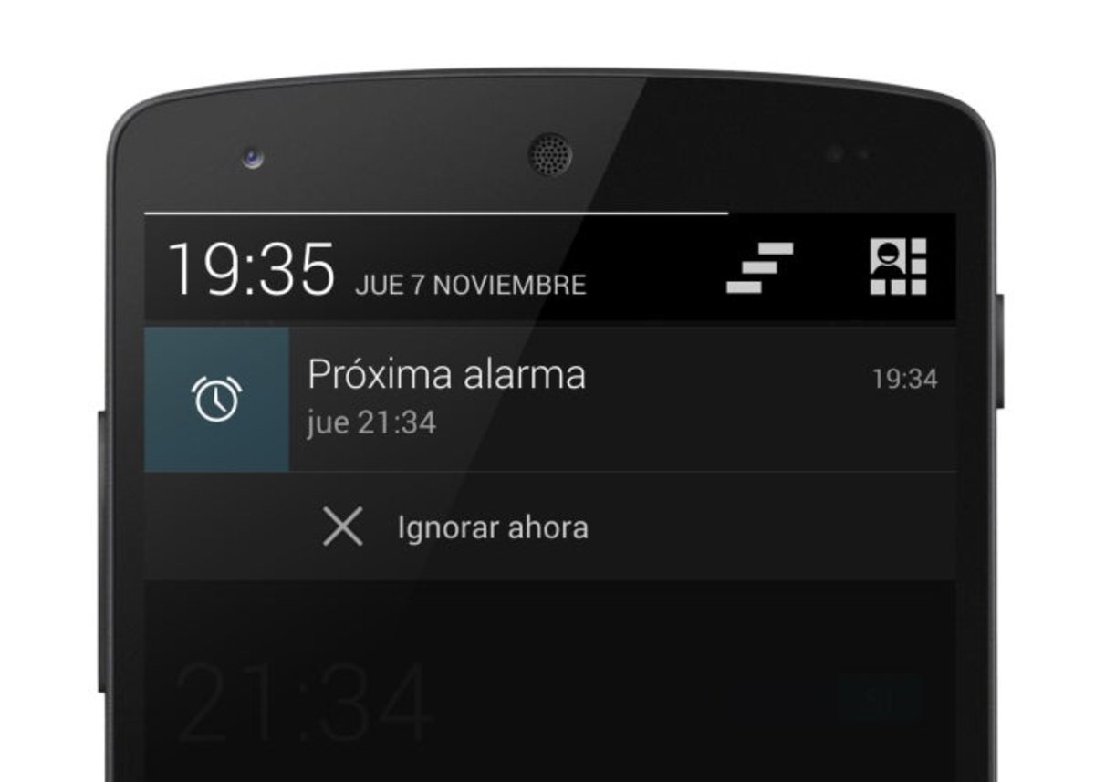 Notificación alarma Android 4.4 kitKat