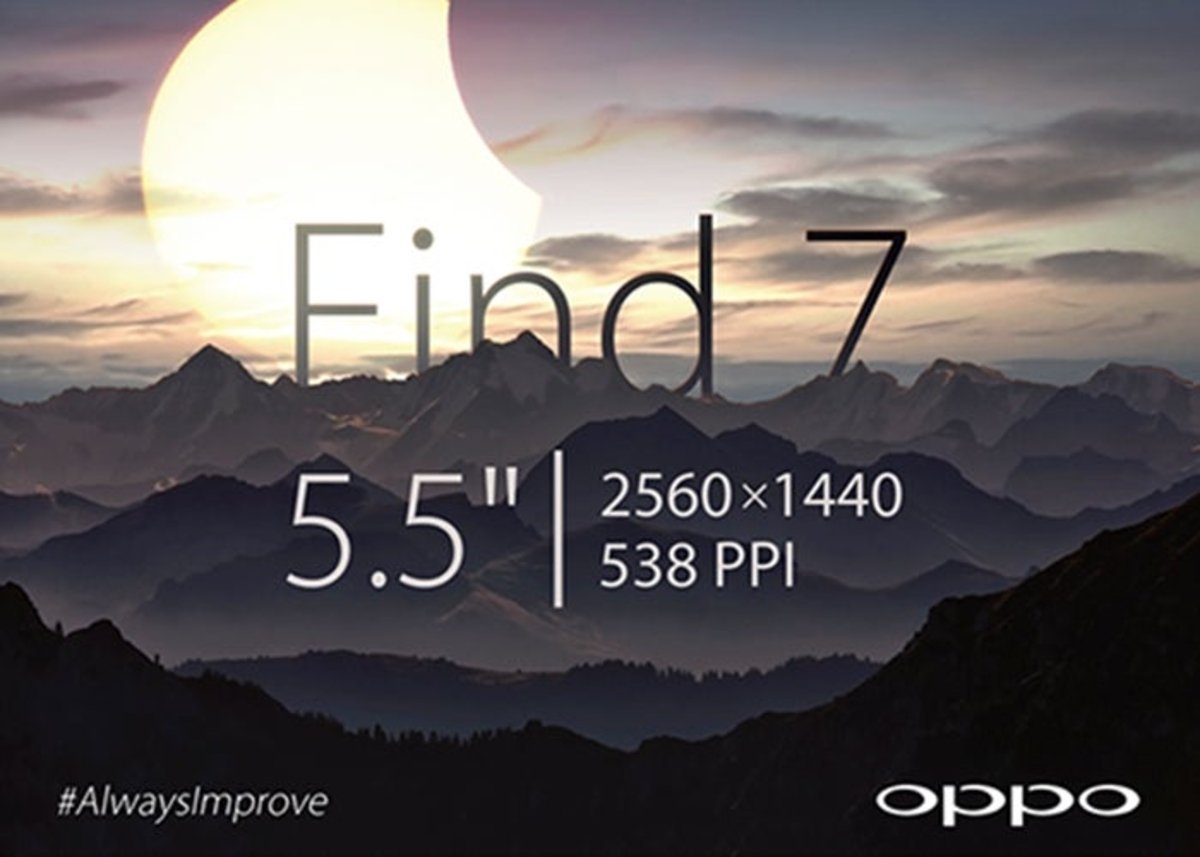 Imagen de Oppo mostrando datos de la pantalla del Oppo Find 7