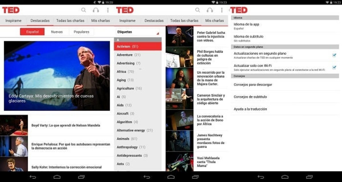 TED en formato vertical de tablets