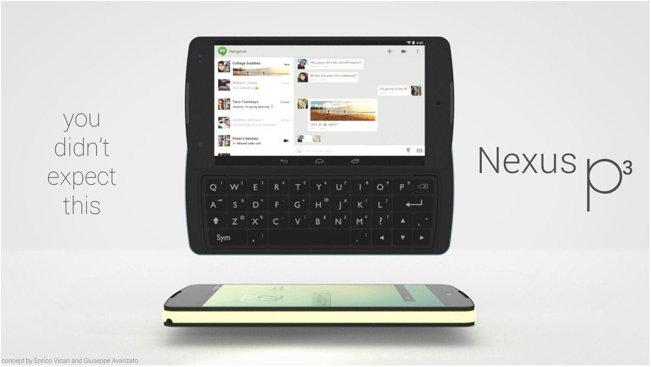 Imagen del concepto de Google Nexus P3 con teclado físico