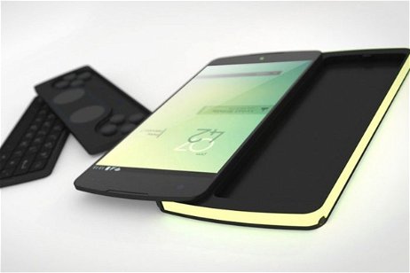 Concepto de Google Nexus P3 con teclado deslizante, gamepad y batería extendida