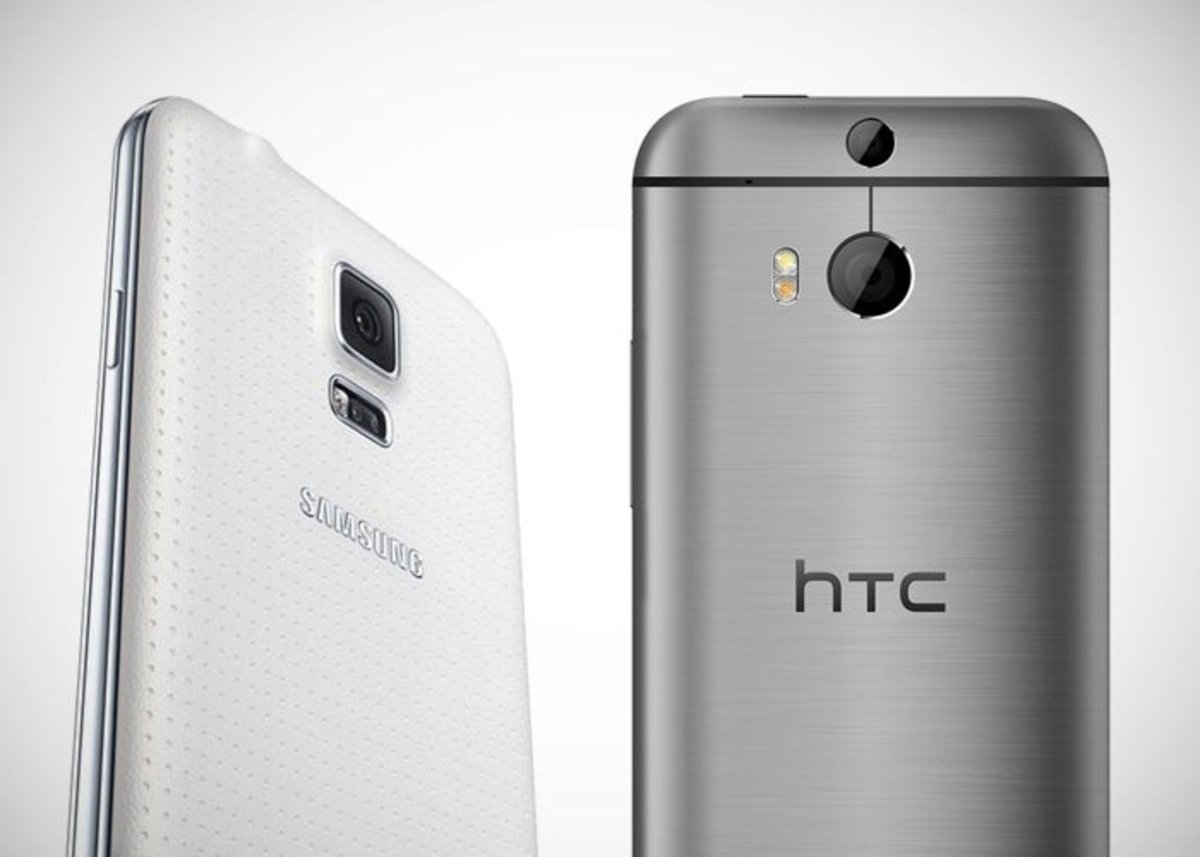 Detalle de las cámaras del HTC One M8 y del Samsung Galaxy S5