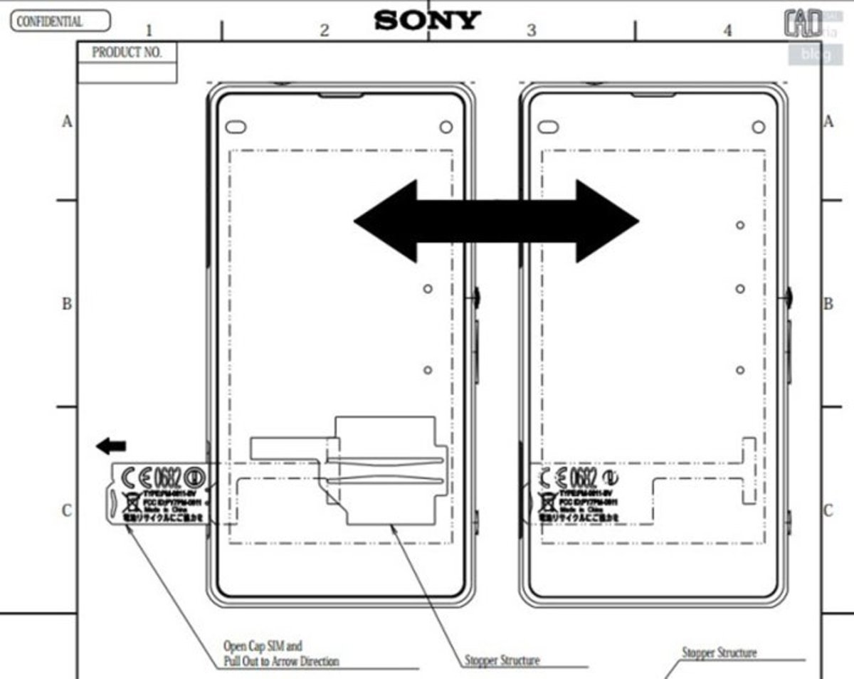 Esquema del supuesto Sony Xperia Z2 Compact en la FCC