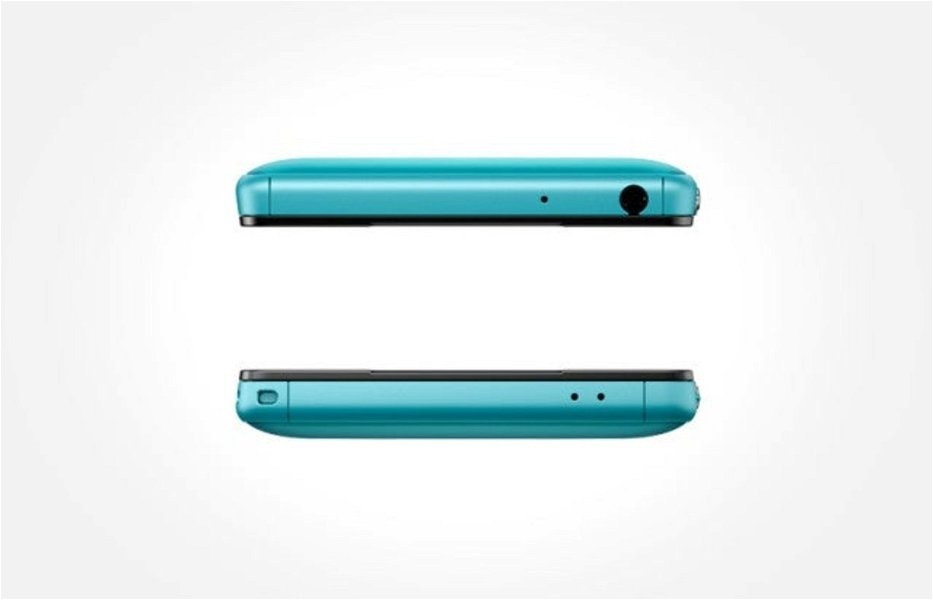 Bordes superior e inferior del Sony Xperia ZL2 azul turquesa
