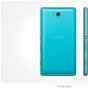 Plano trasero y perfil del Sony Xperia ZL2 azul turquesa