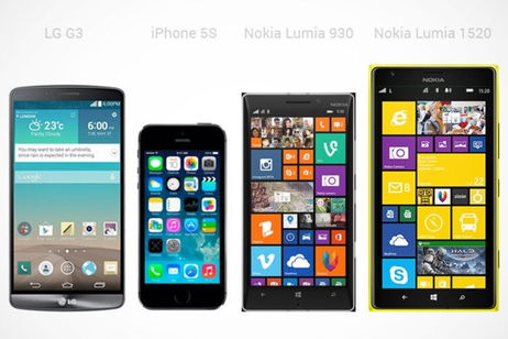 LG G3 vs iPhone 5s vs Nokia Lumia 1520 vs Lumia 930: comparativa