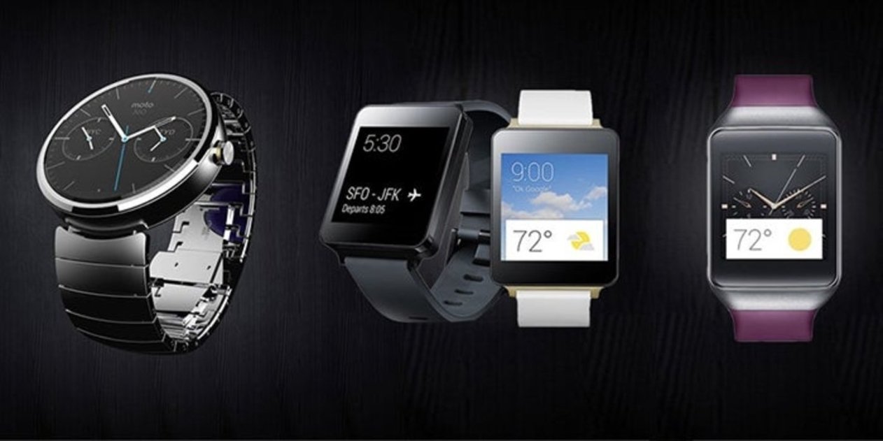 Primer plano smartwatches con Android Wear