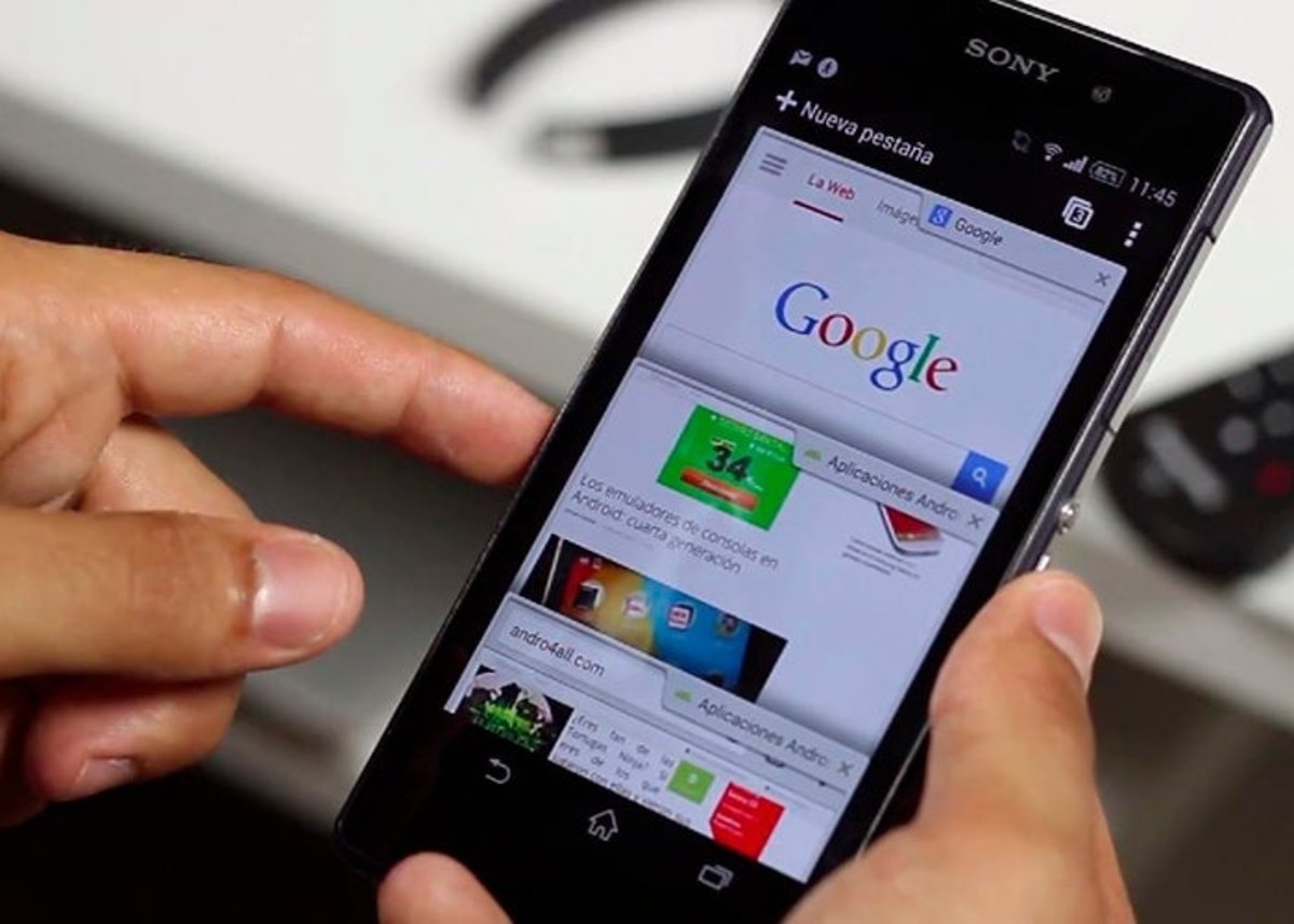 Google Chrome para Android en un Sony Xperia Z2