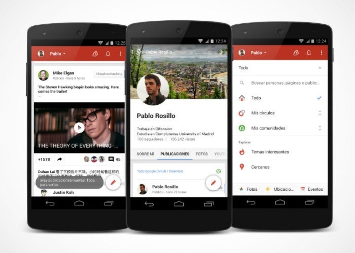 Google Plus más cerca de material design