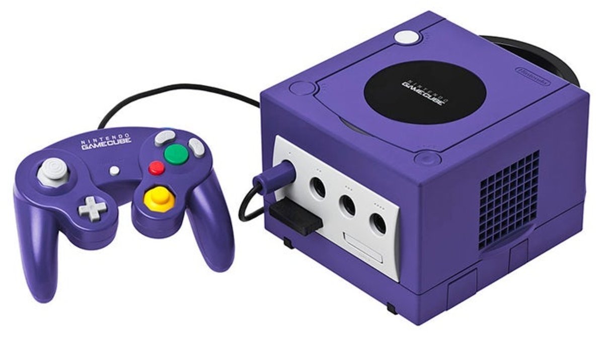 Primer plano de Nintendo GameCube con mando