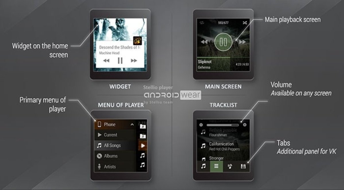 Reproductor música para smartwatch