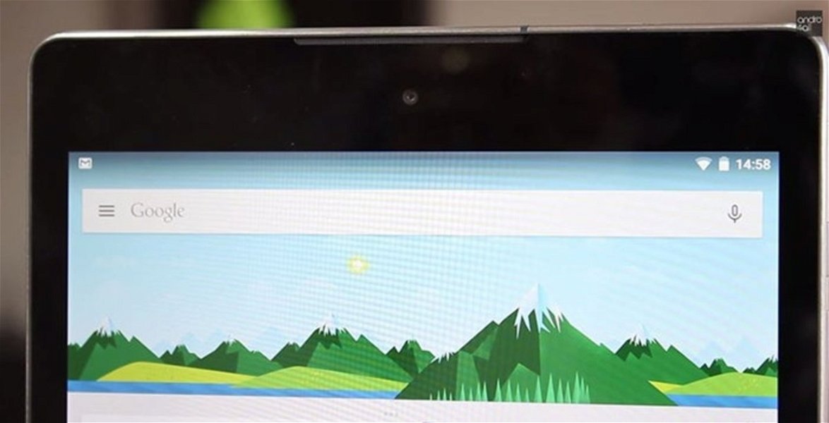 Detalle de la parte superior frontal de la Google Nexus 9