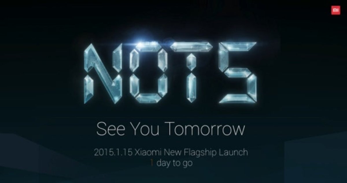 Cartel de Xiaomi con el texto "NOT5"