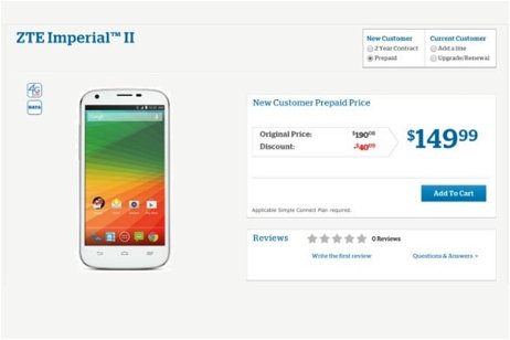 ZTE Imperial II: nuevo smartphone de gama básica libre por 125 euros