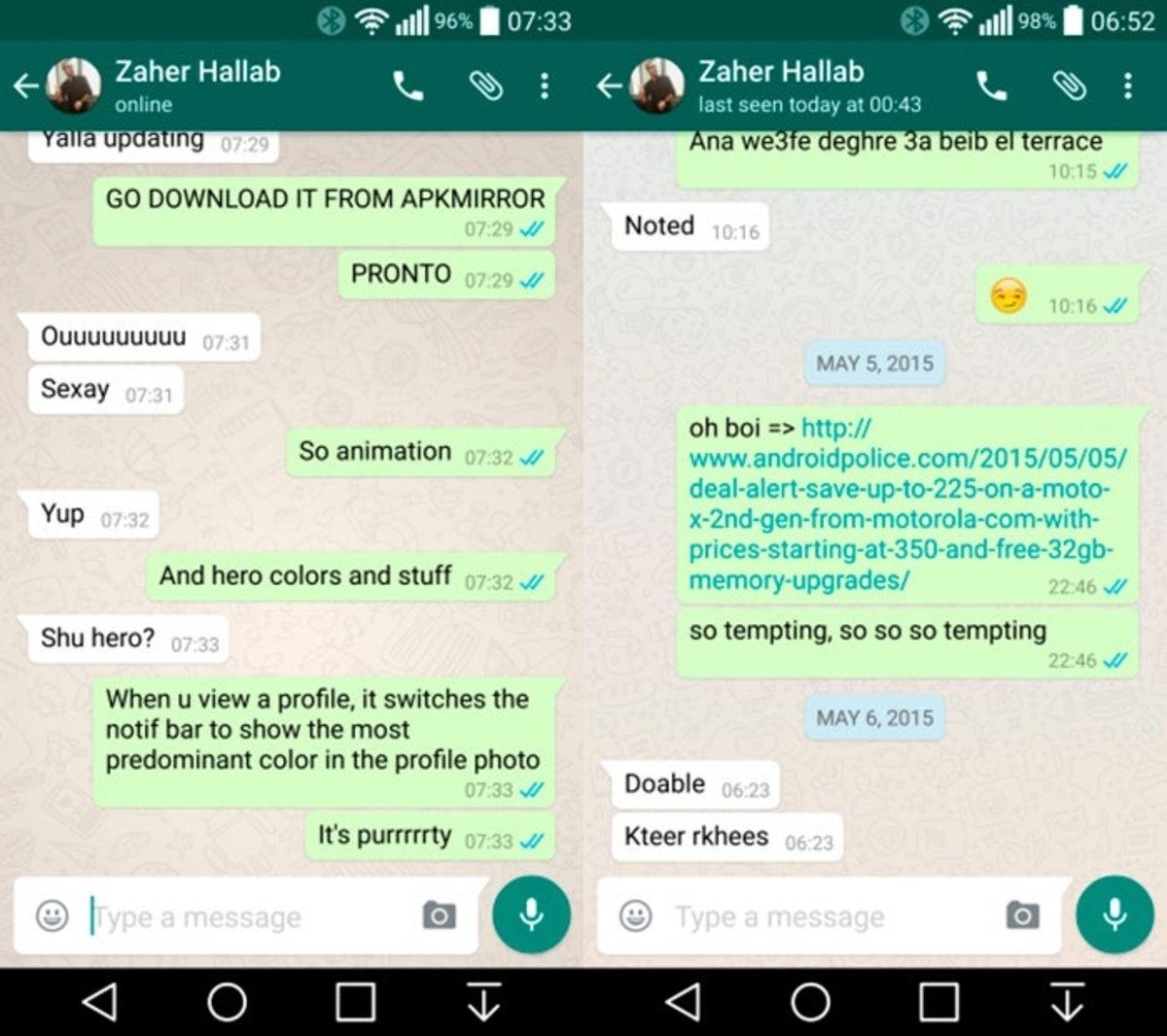 WhatsApp 2.12.87 fondo pantalla chat