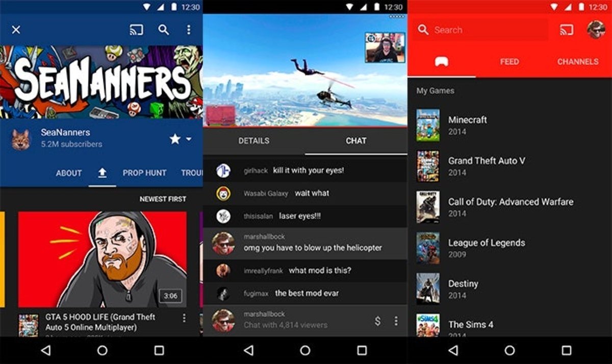 YouTube Gaming Android app