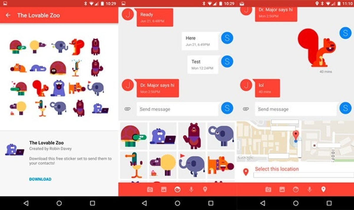 Google Messenger 1.4, nuevos stickers y compartir ubicación 