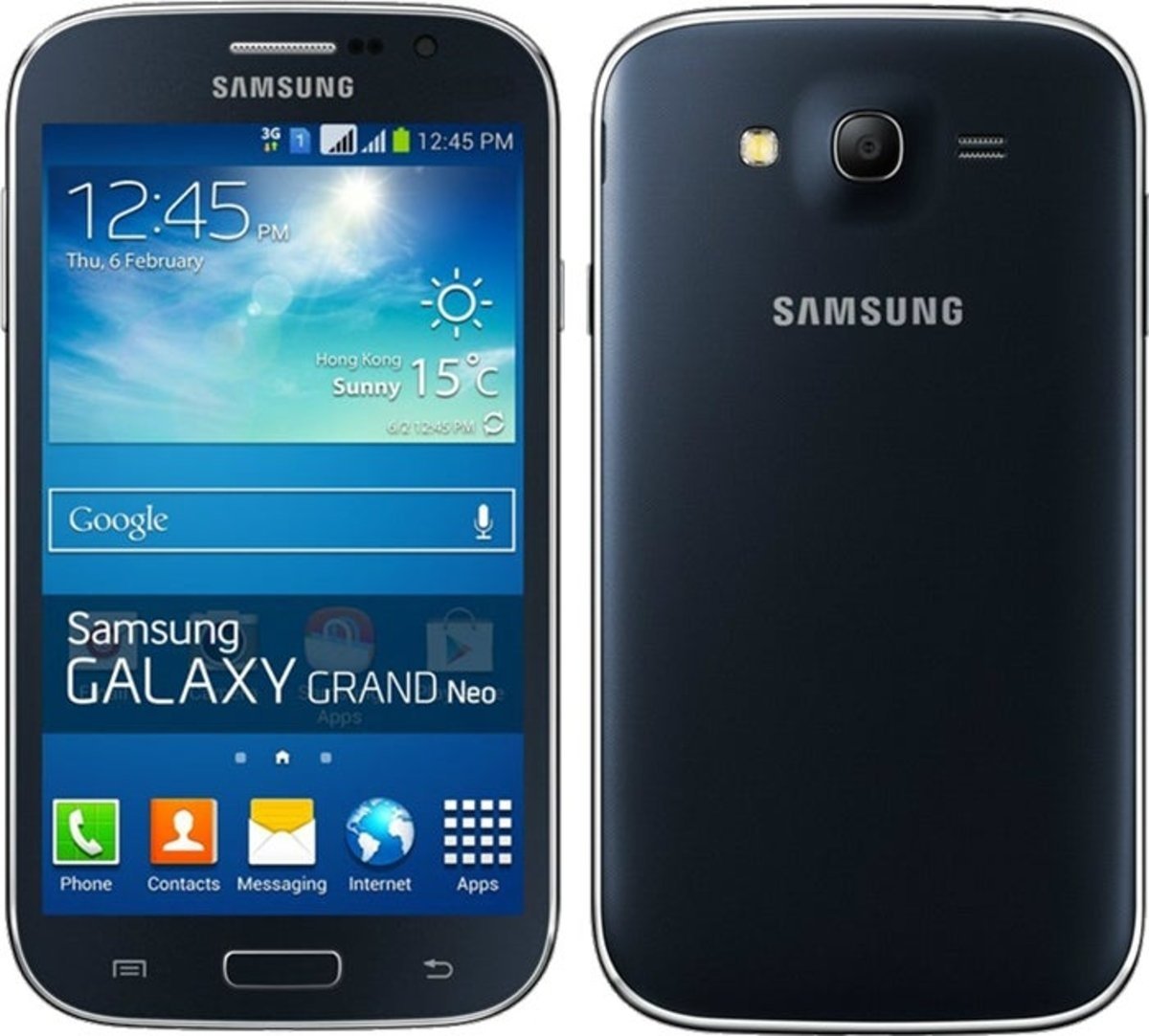 Samsung Galaxy Grand Neo Plus, frontal y trasera