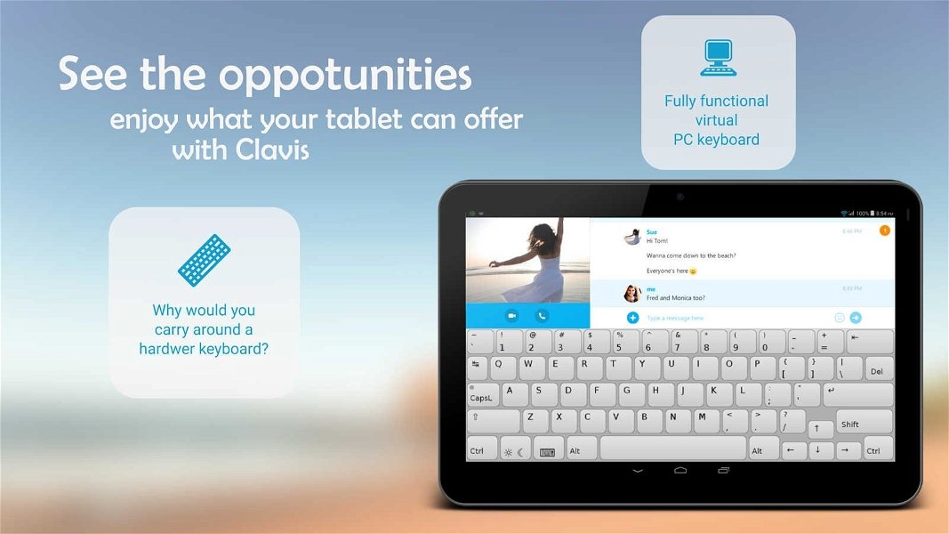 Clavis Keyboard: el funcionamiento y experiencia de un teclado de PC a tu tablet Android
