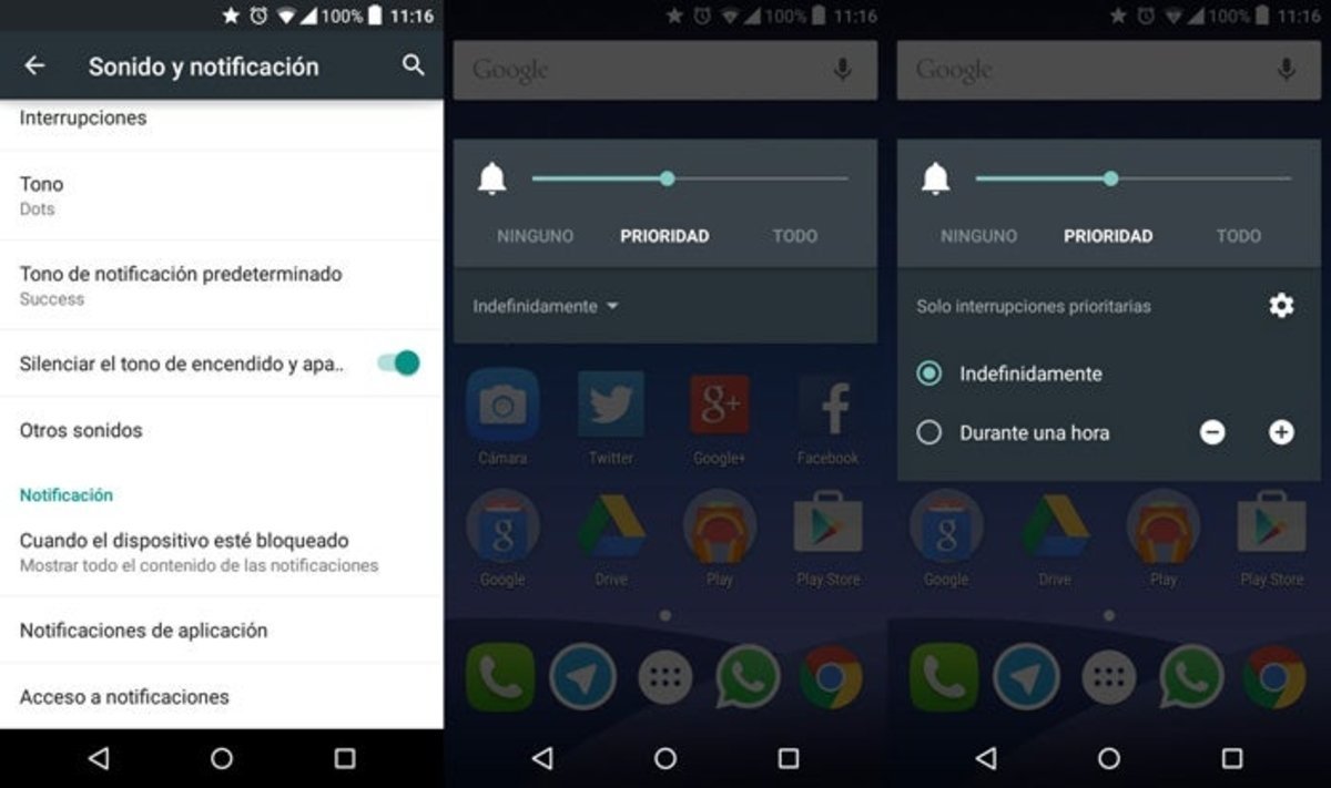 Android 5.0 Lollipop Notificaciones modo prioridad
