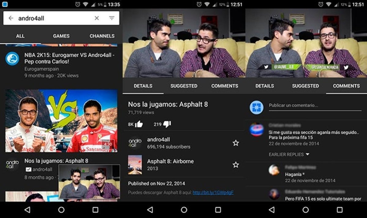 Canal de Andro4all en YouTube Gaming para Android