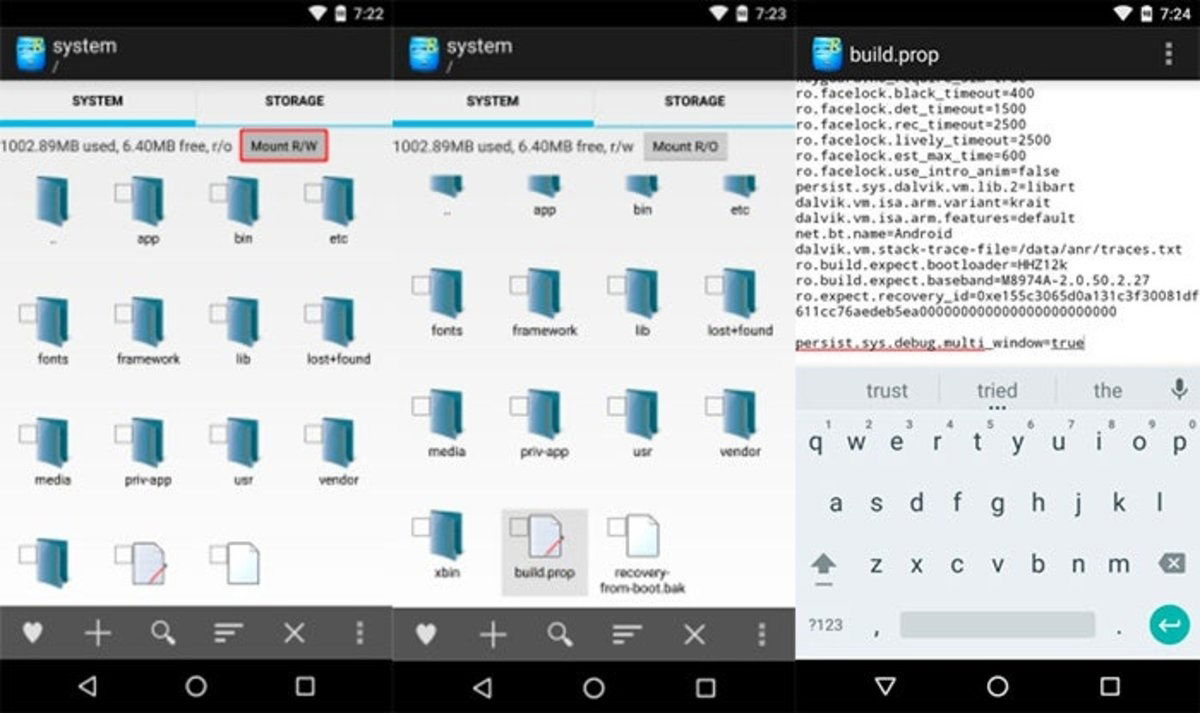 Archivos del sistema a modificar para activar multiventana