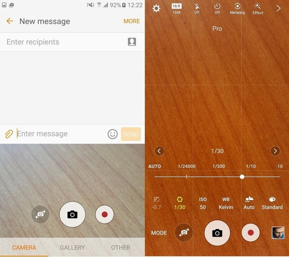 Samsung S6 Android 6.0 app Camara y Mensajes novedades