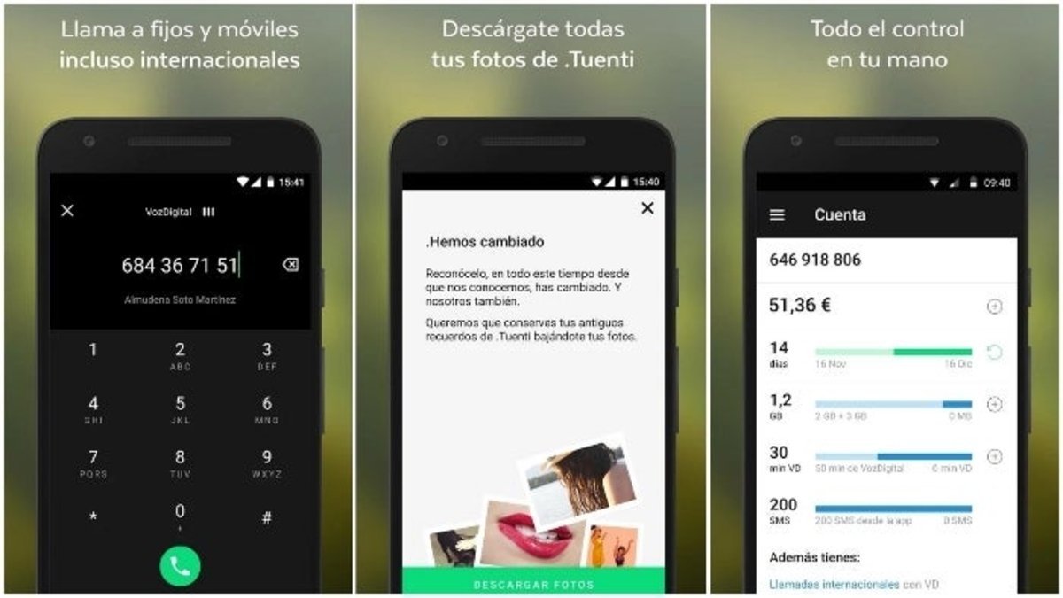 Tuenti app Android diseño