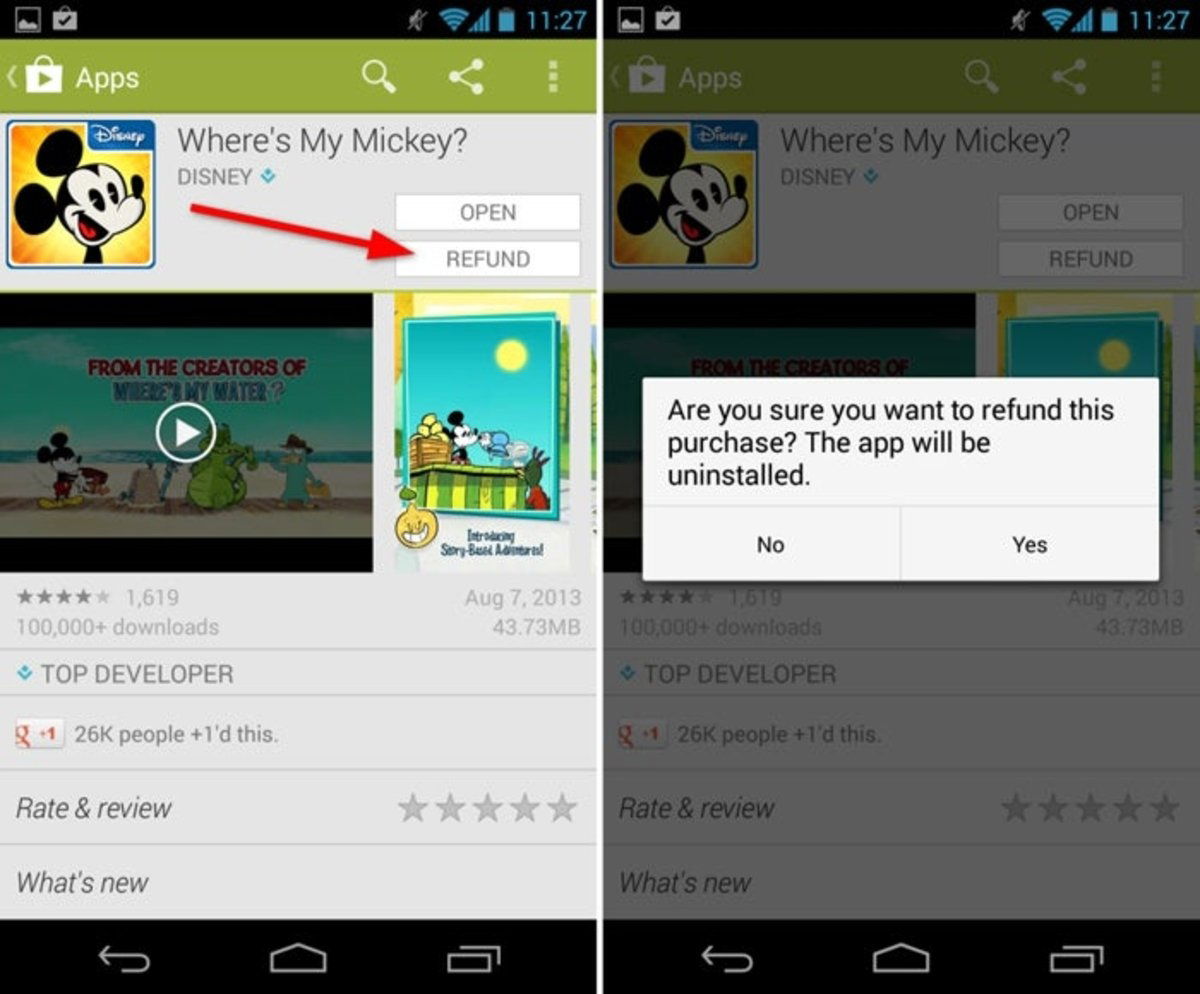 Si compras una app en Google Play y no te gusta, pide el reembolso