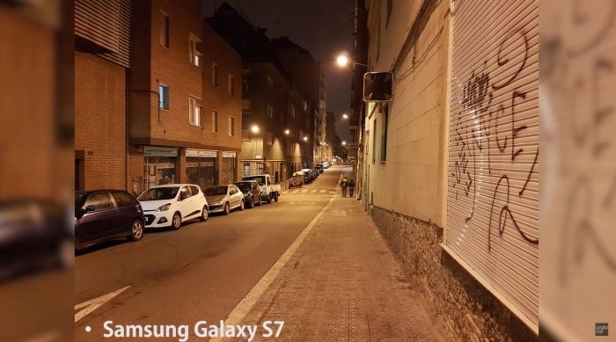 Samsung Galaxy S7 foto calle noche