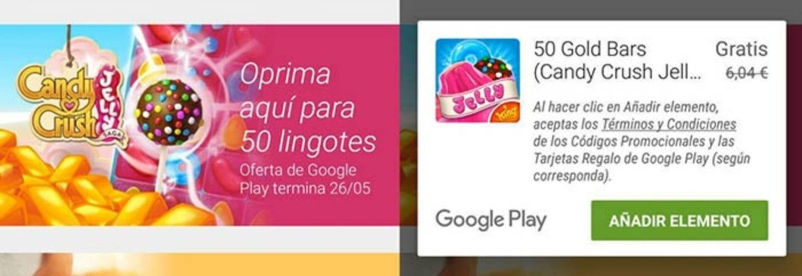 Cómo conseguir gratis 50 lingotes de oro para Candy Crush valorados en 6 euros