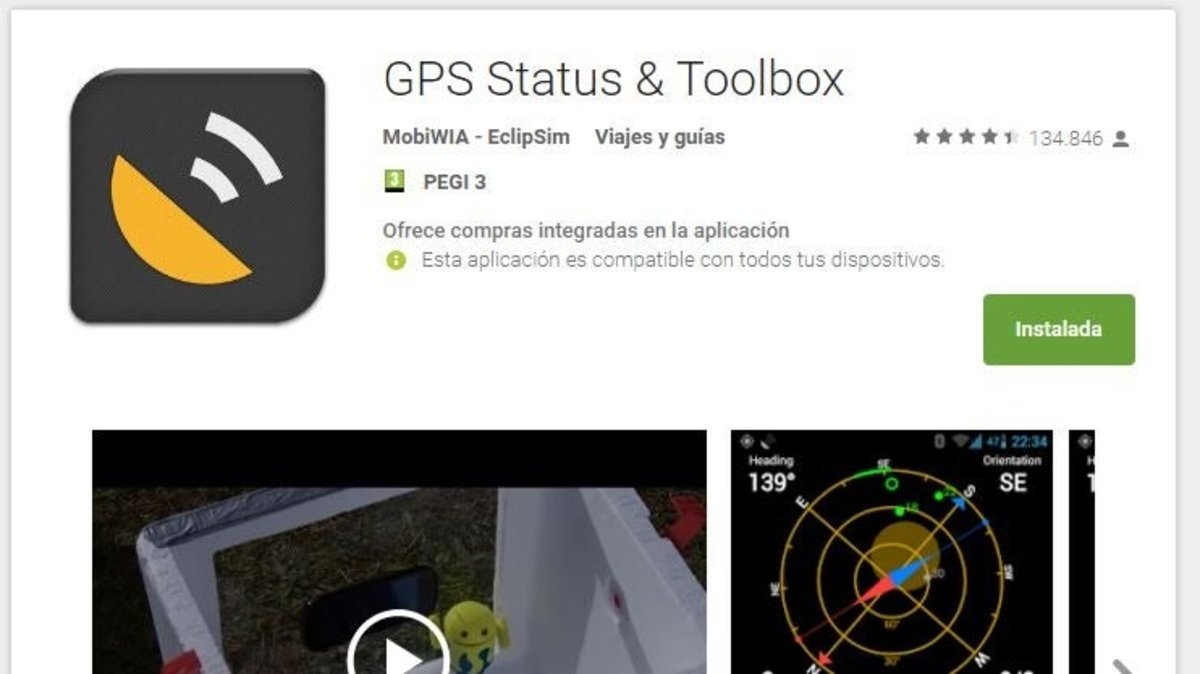 GPS Status se puede descargar de forma gratuita en Google Play