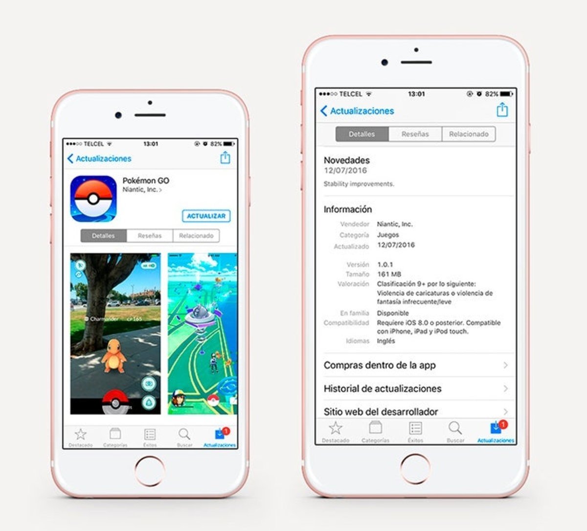Pokémon GO recibe la actualización 1.0.1, aunque de momento sólo para iOS