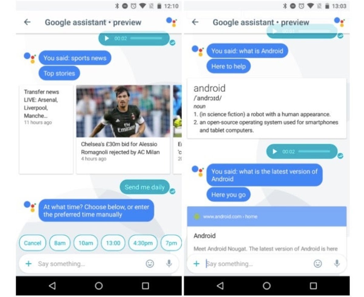 google allo conversacion resultados assistant