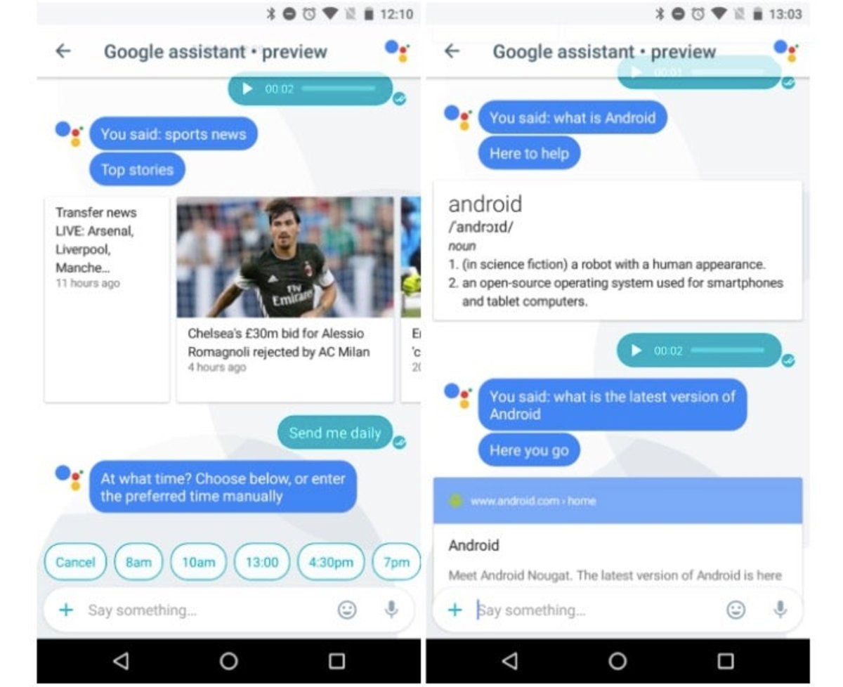 google allo conversacion resultados assistant