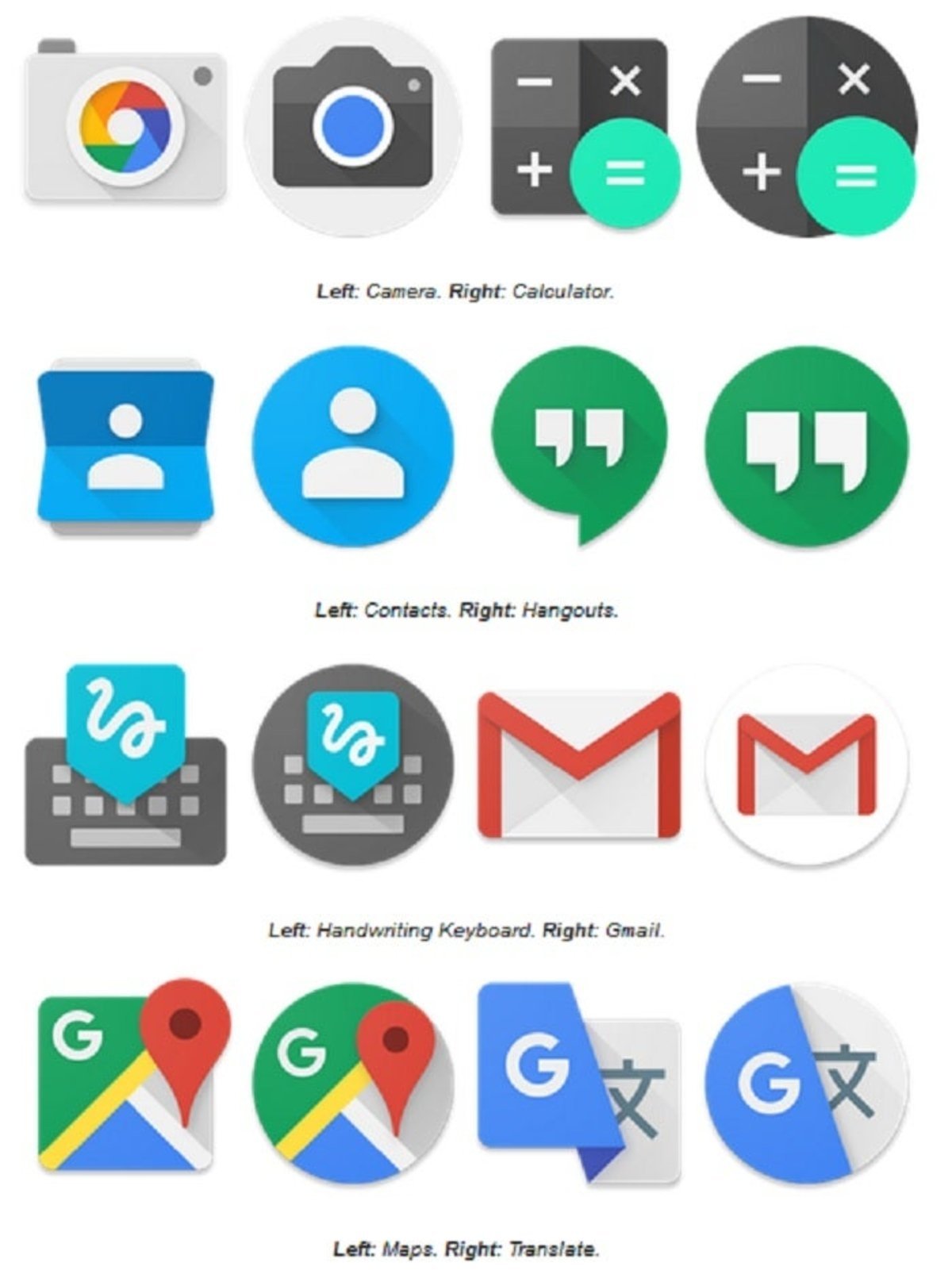 Así serán los nuevos iconos circulares de Android