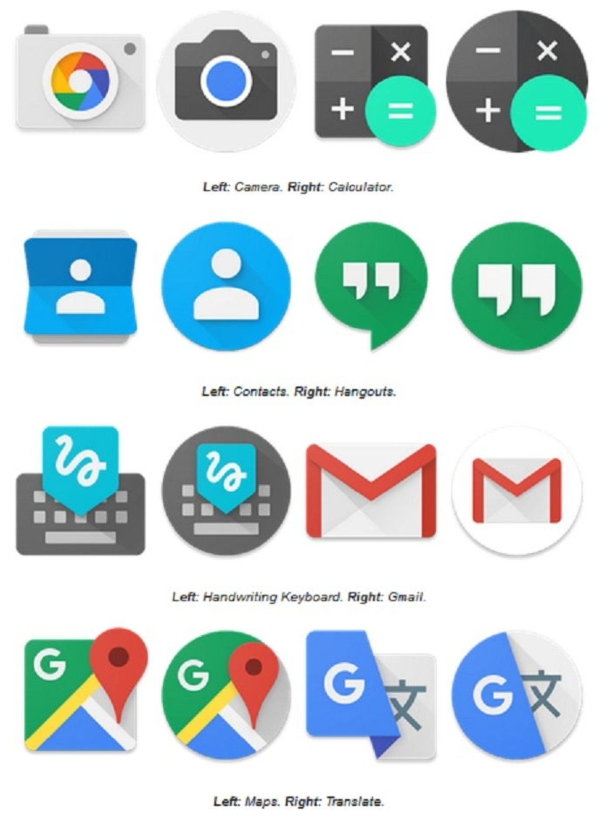 Así serán los nuevos iconos circulares de Android